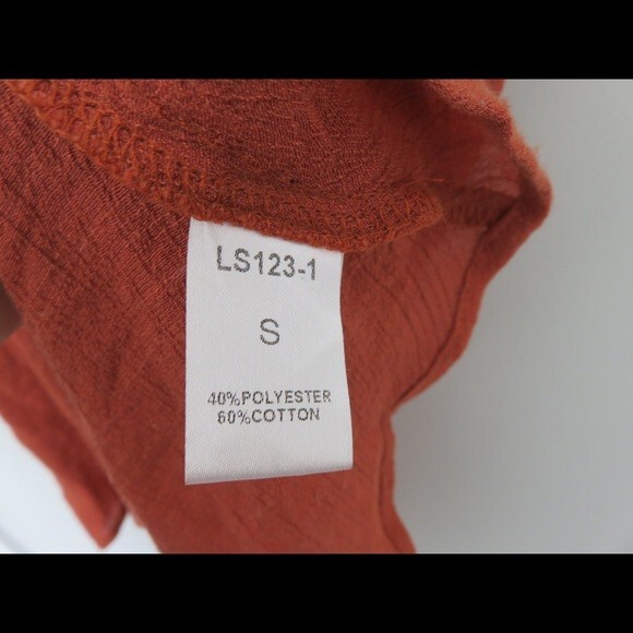 THML Tank Top Burnt Orange Embroidered Front Boho Scoop Neck High Low Hem Small - Picture 4 of 6